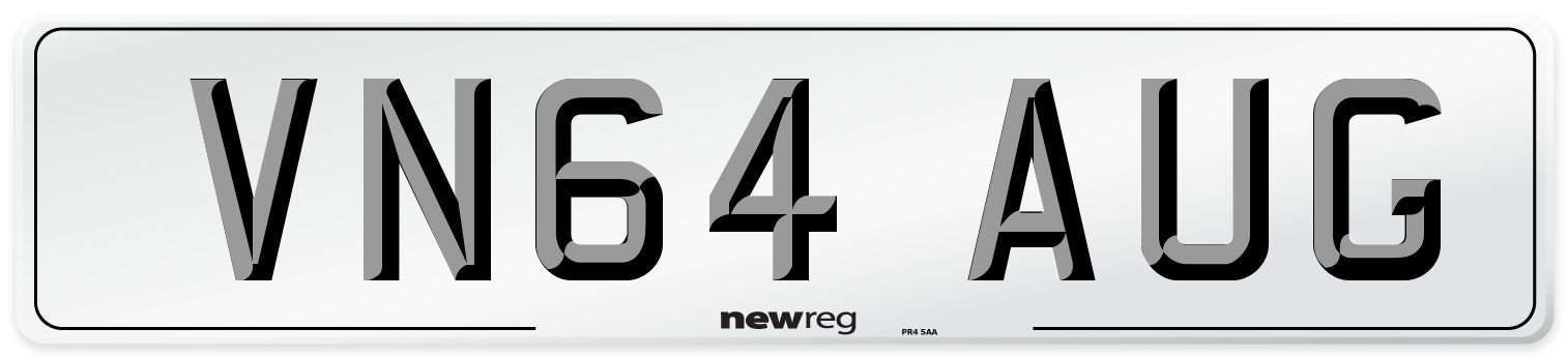 VN64 AUG Number Plate from New Reg